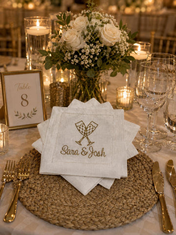 Custom Wedding Cocktail Napkins, Linen Table Decor - image 2