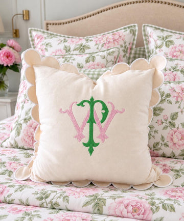 Personalized Gift for Bride and Groom | Custom Interlocking Font Monogrammed Pillow Cover, Bride Groom Initials Gift - image 2