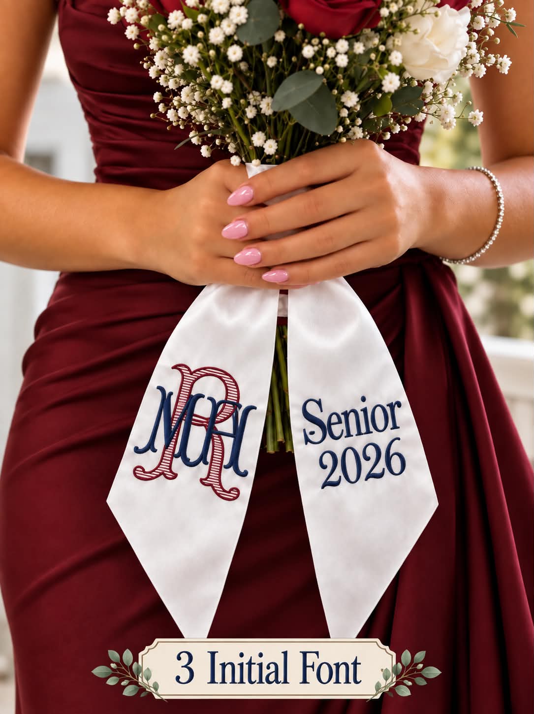 Monogrammed Prom and Homecoming Sash