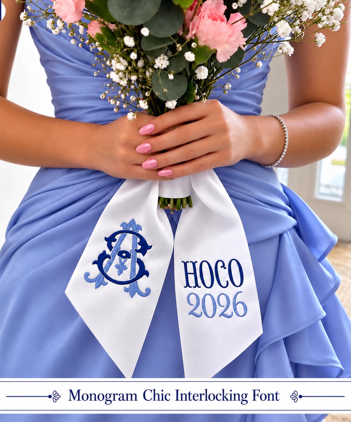Monogrammed Prom and Homecoming Sash