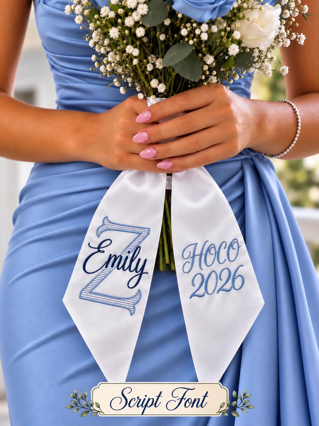 Monogrammed Prom and Homecoming Sash