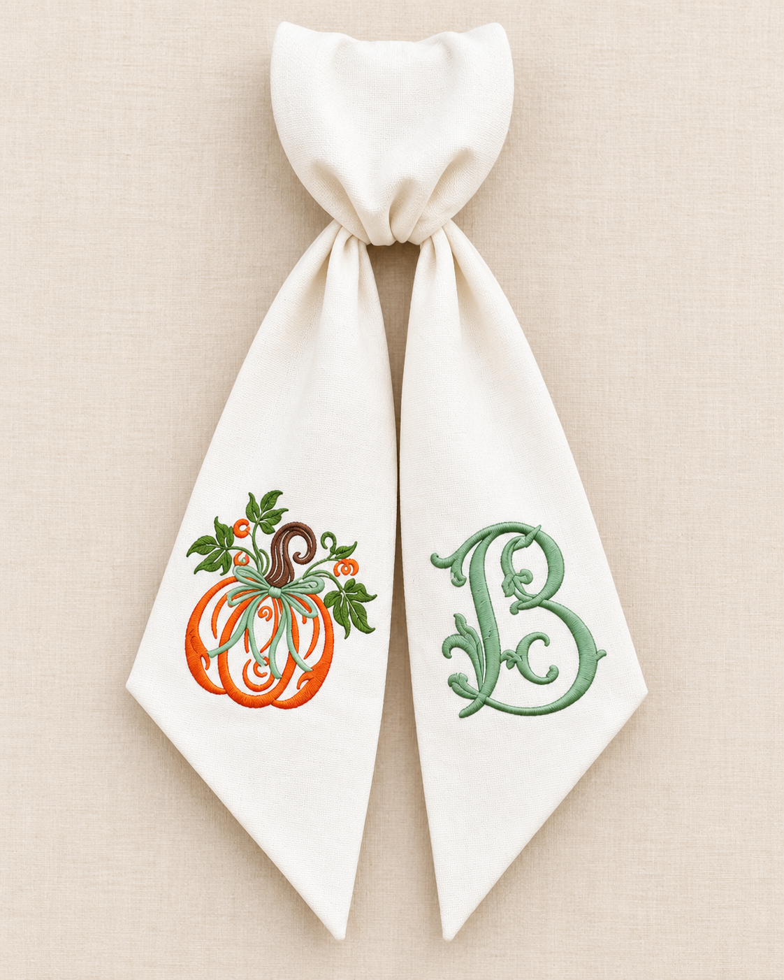 Monogrammed Pumpkin Wreath Sash