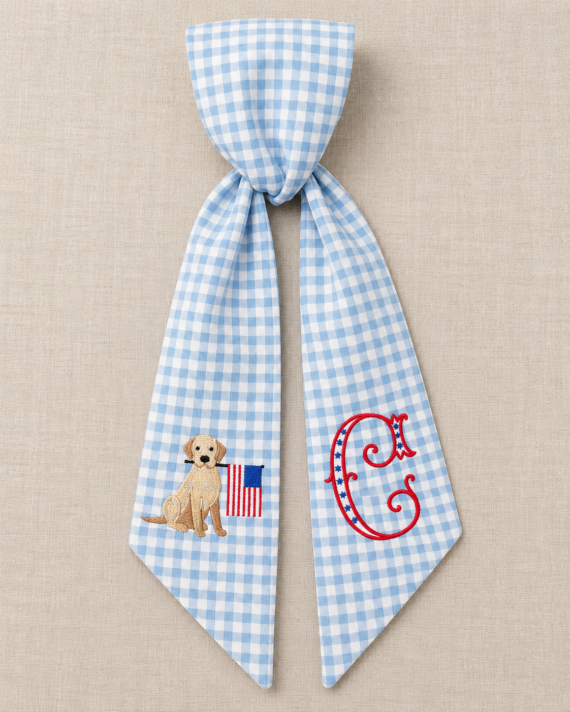 Patriotic Golden Retriever Wreath Sash
