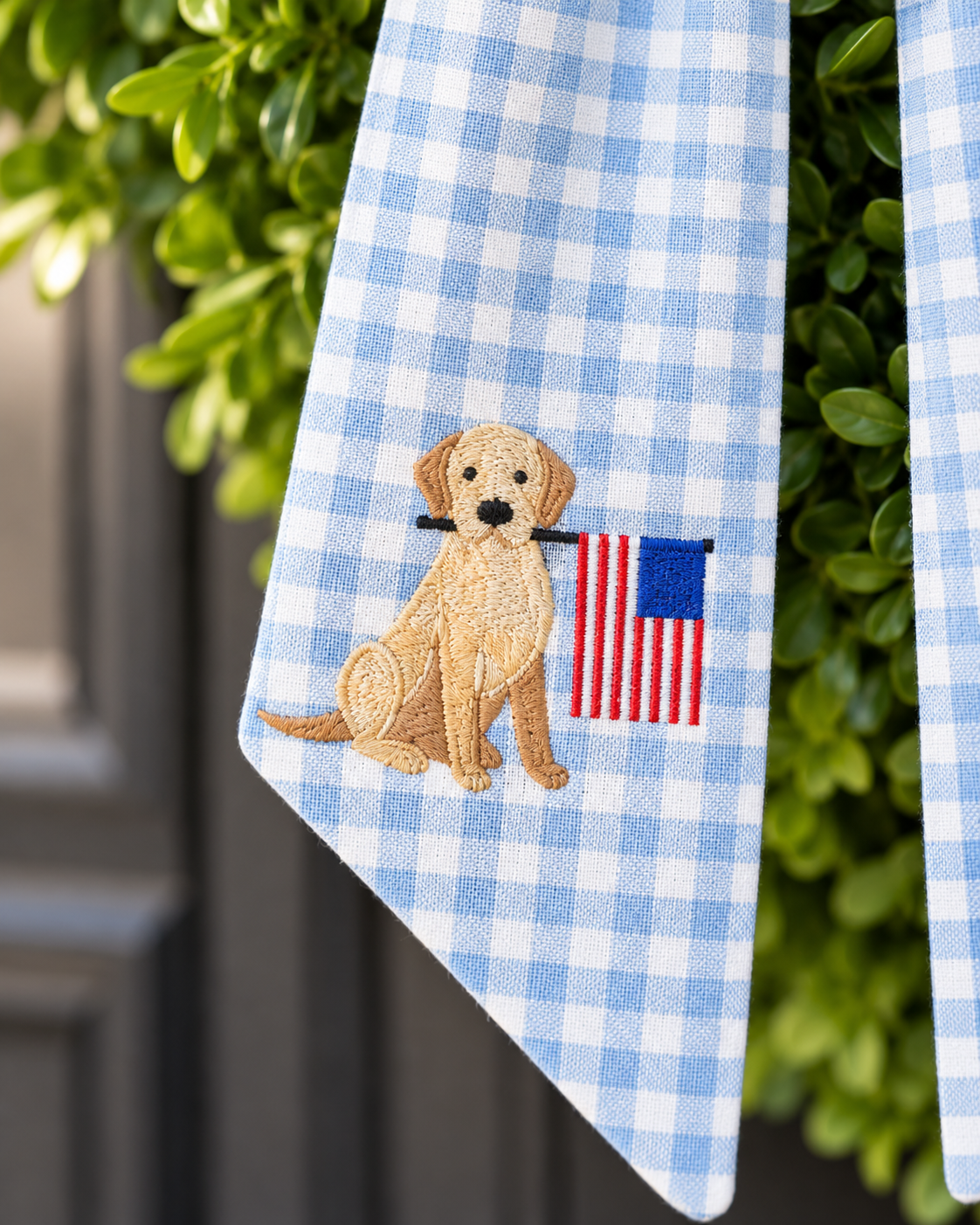 Patriotic Golden Retriever Wreath Sash