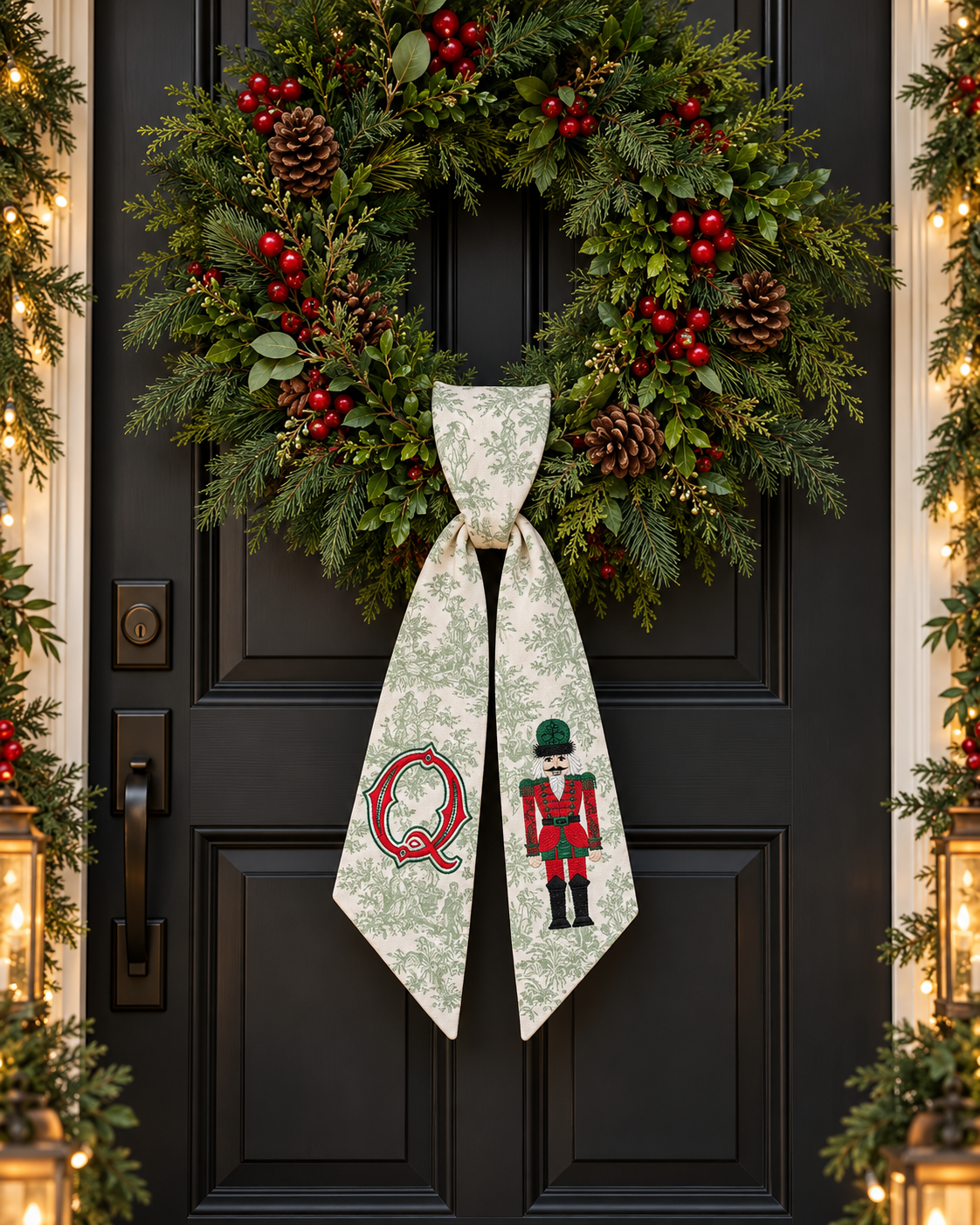 Nutcracker Monogram Wreath Sash
