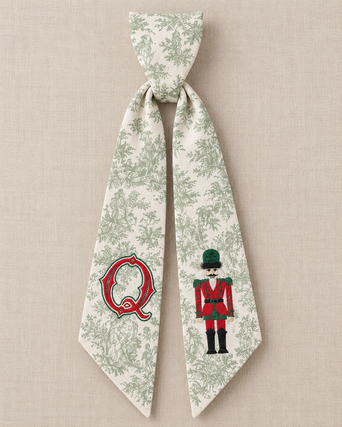 Nutcracker Monogram Wreath Sash
