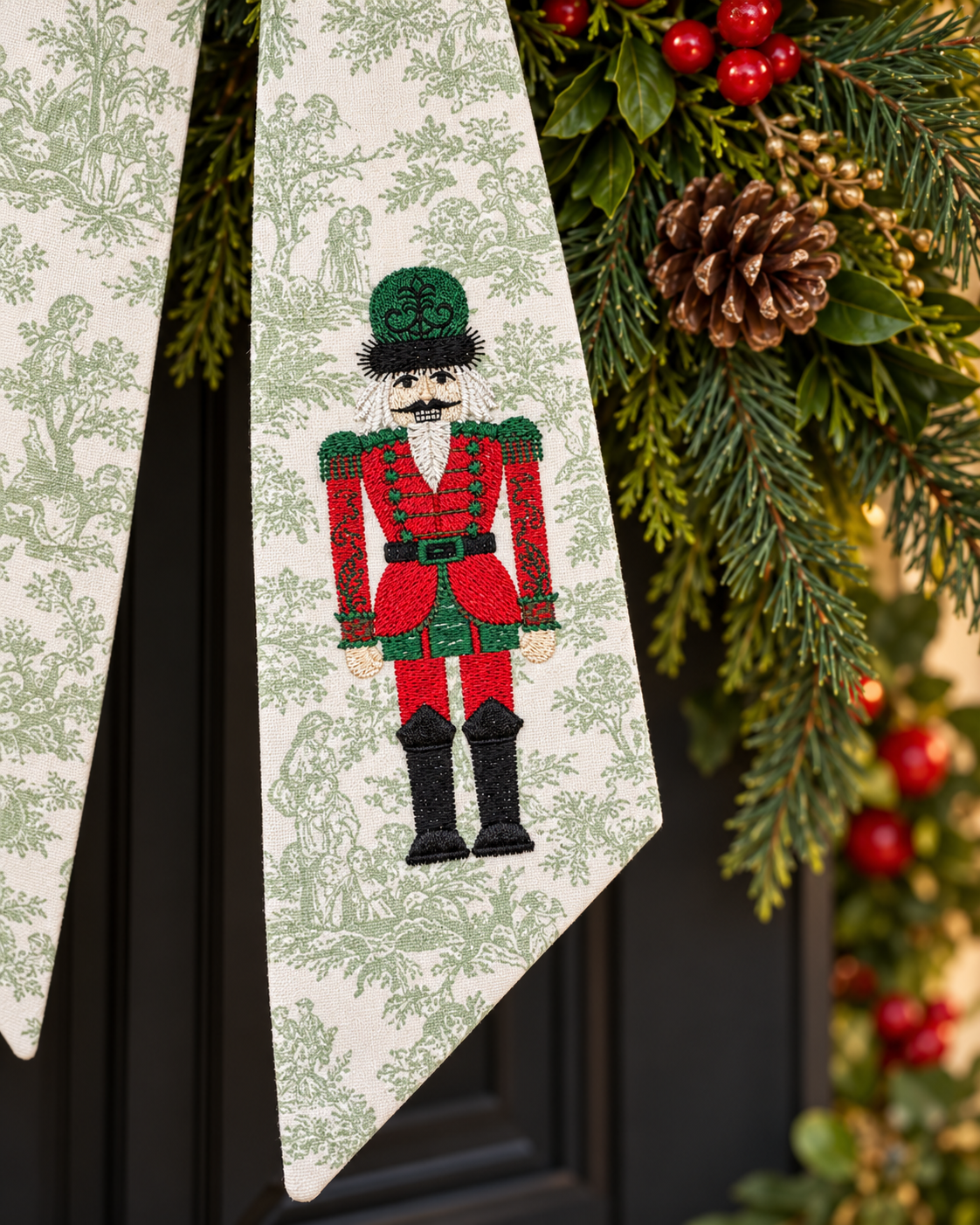 Nutcracker Monogram Wreath Sash