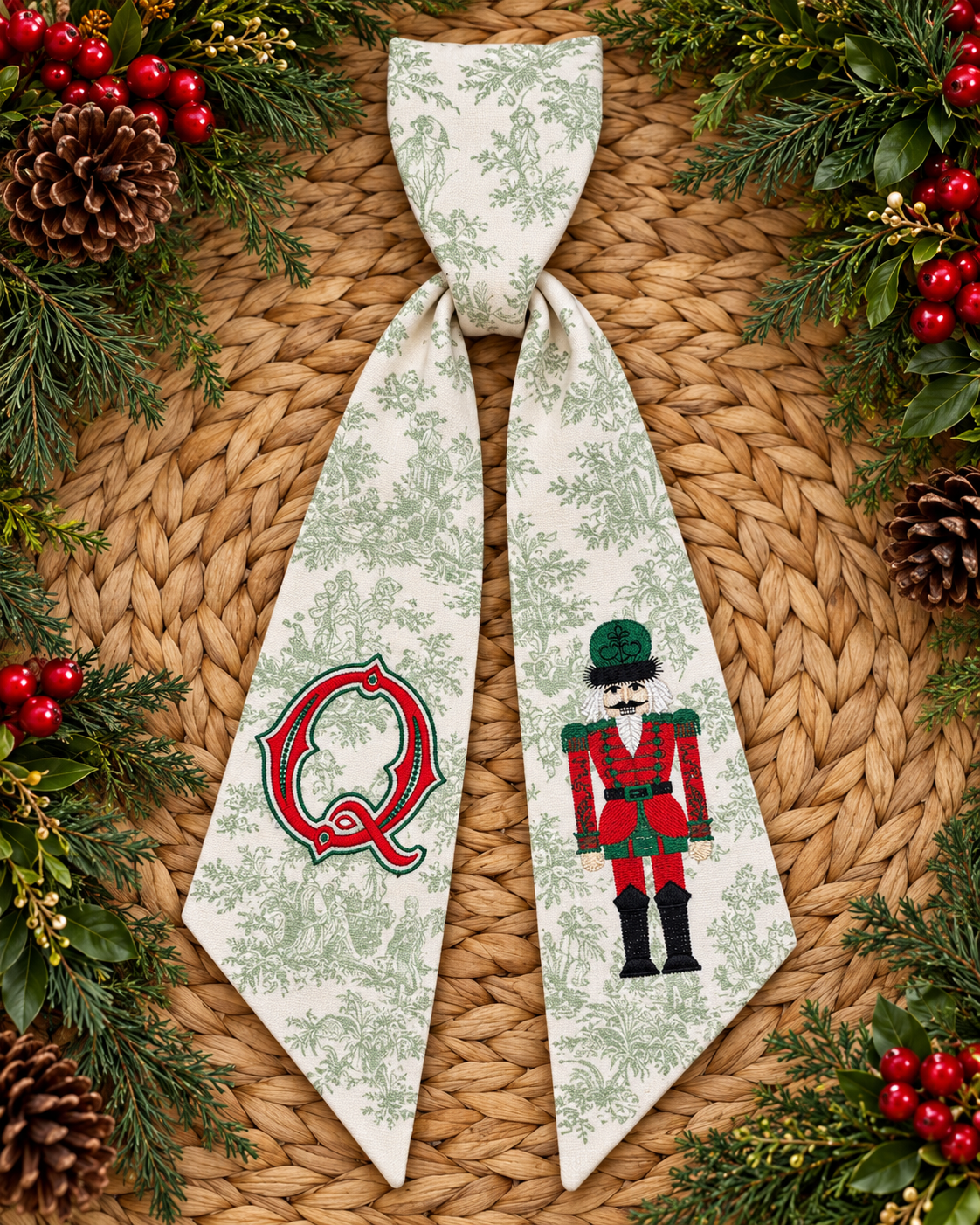 Nutcracker Monogram Wreath Sash