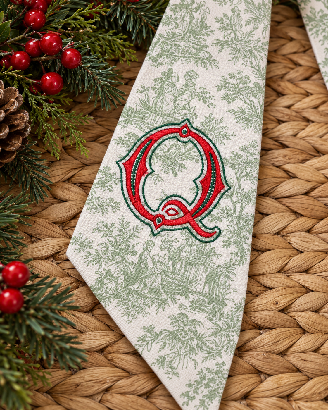 Nutcracker Monogram Wreath Sash