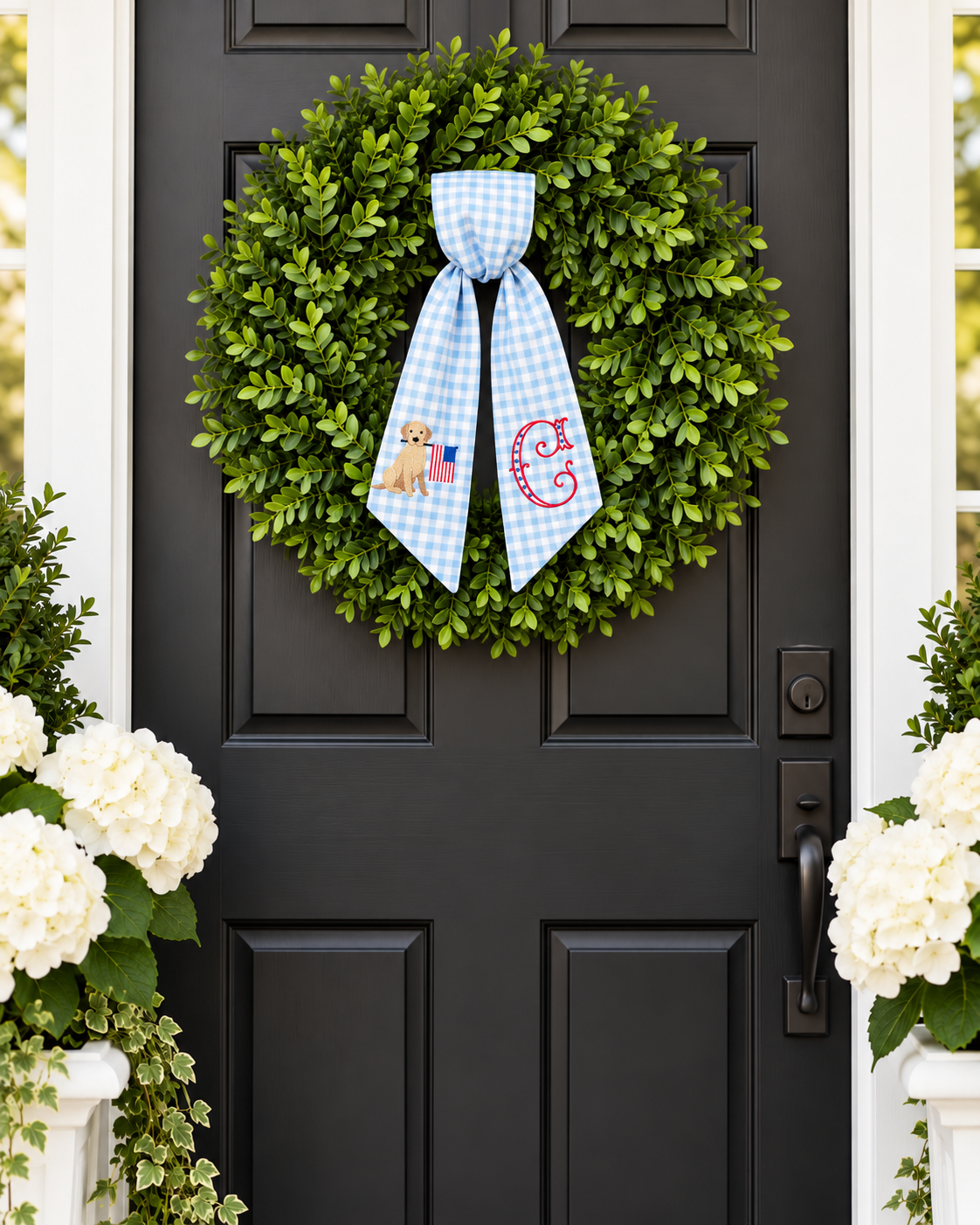 Patriotic Golden Retriever Wreath Sash
