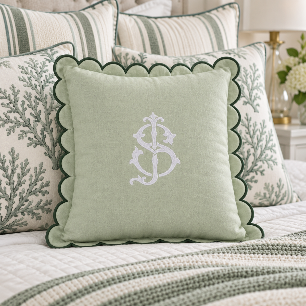 Bride & Groom Monogram Pillow Cover