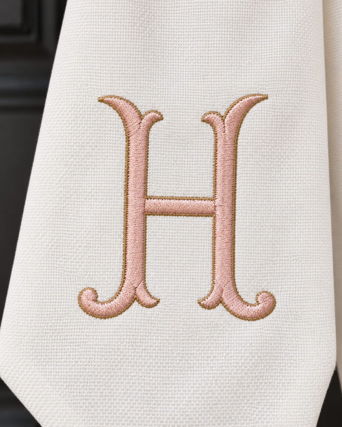 Pink Nutcracker Christmas Embroidered Wreath Sash