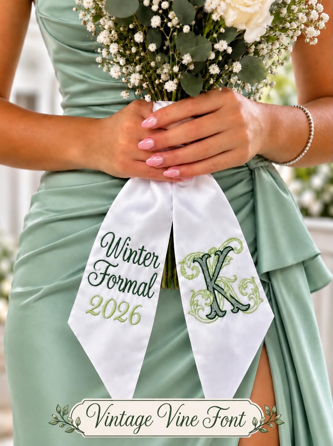 Monogrammed Prom and Homecoming Sash
