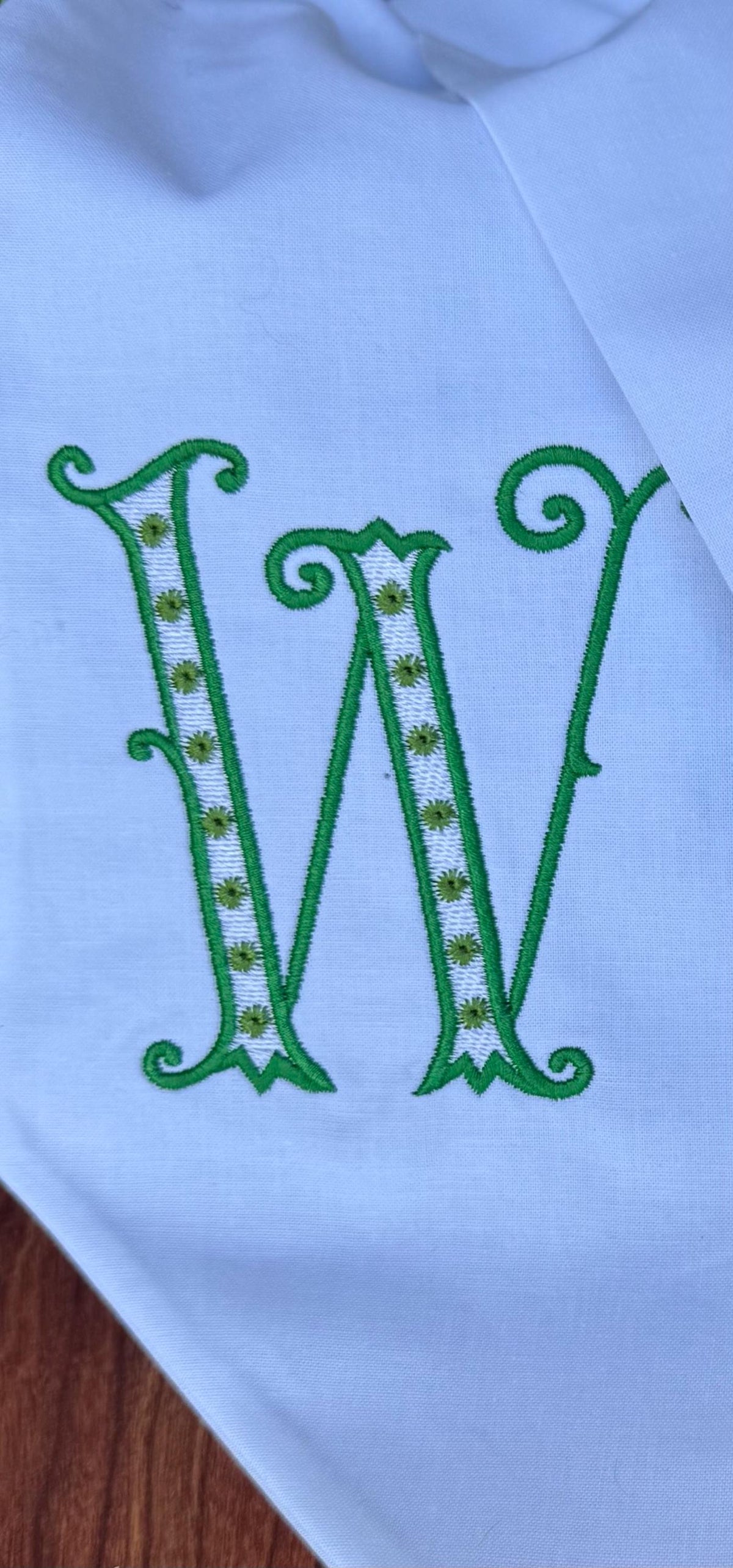 Embroidered St Patrick's Day Wreath Sash: Leprechaun Initial Decor