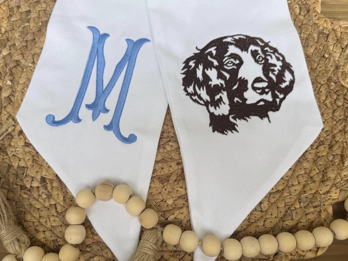 Mongrammed Boykin Spaniel Wreath Sash