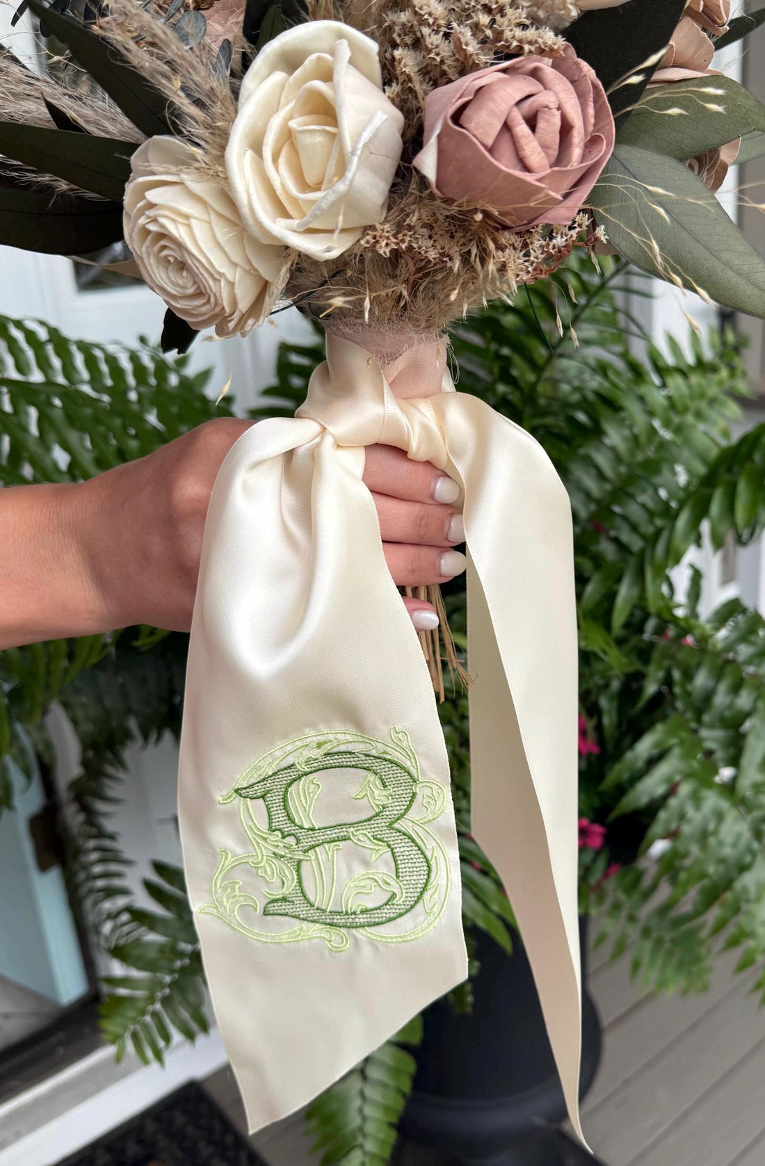 Vintage Vine Satin Bouquet Sash