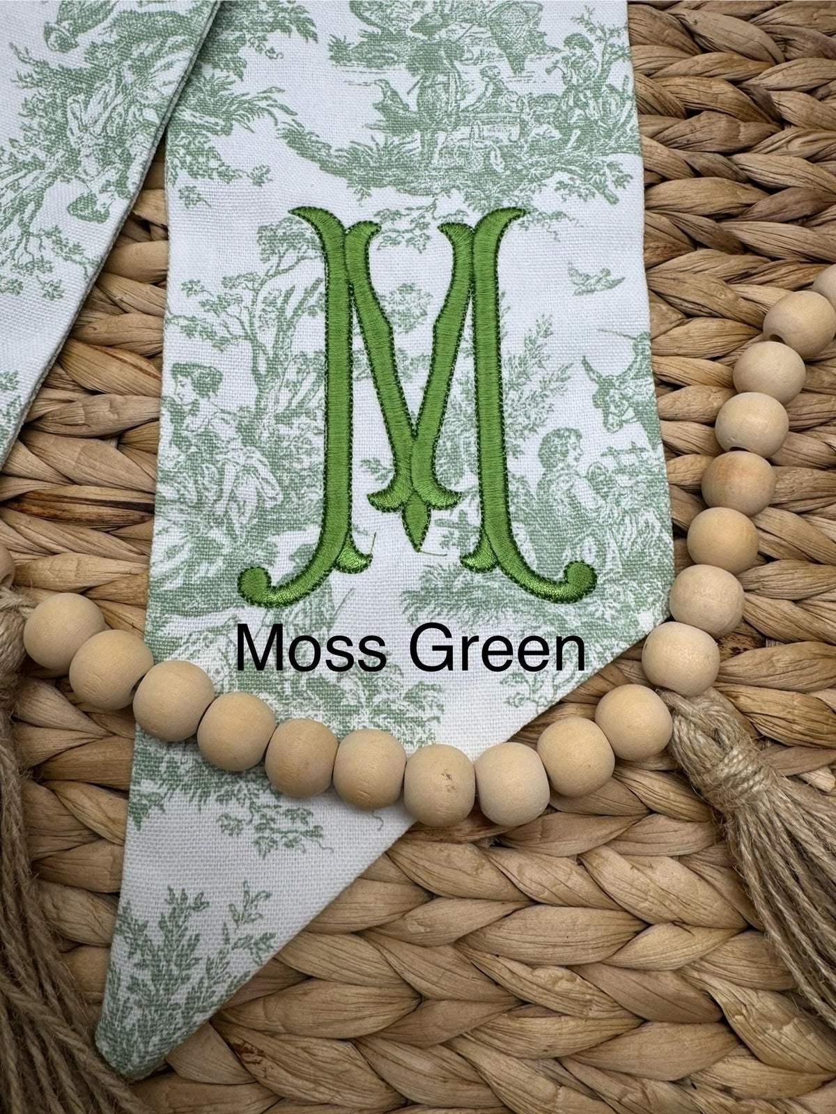 Sage Green Toile Wreath Sash