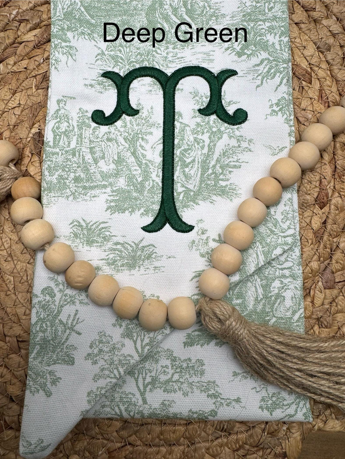 Sage Green Toile Wreath Sash