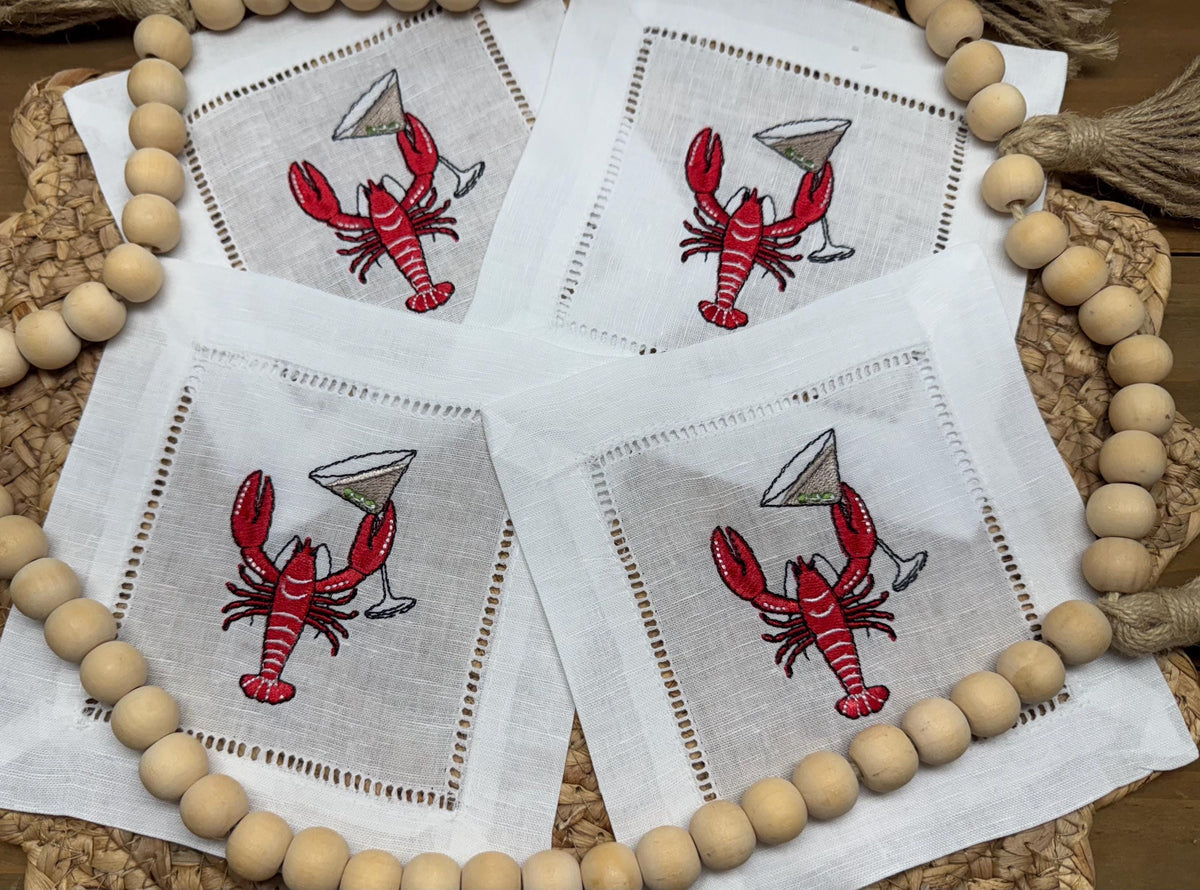 Lobster Linen Cocktail Napkins