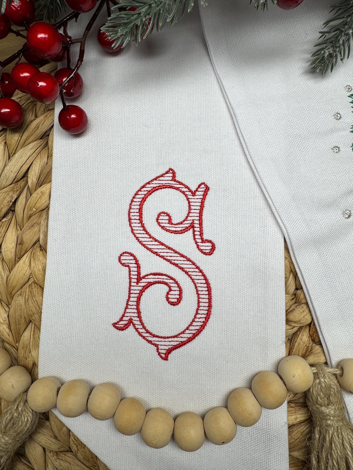 Christmas Tree Wreath Sash