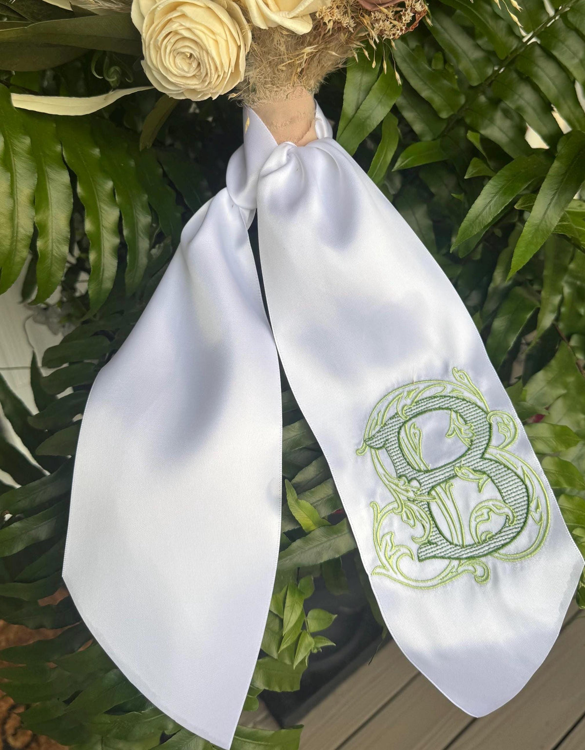 Vintage Vine Satin Bouquet Sash