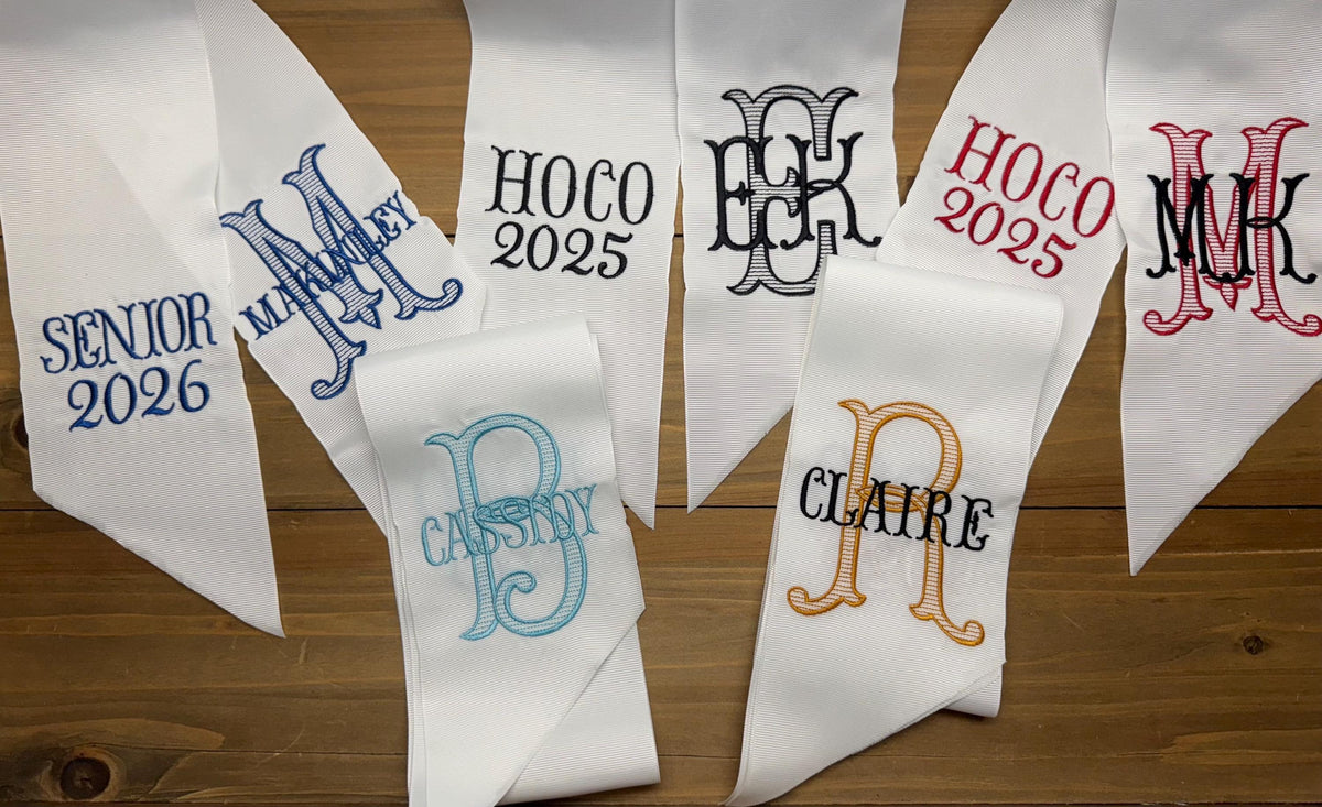 Monogrammed Prom and Graduation Sash