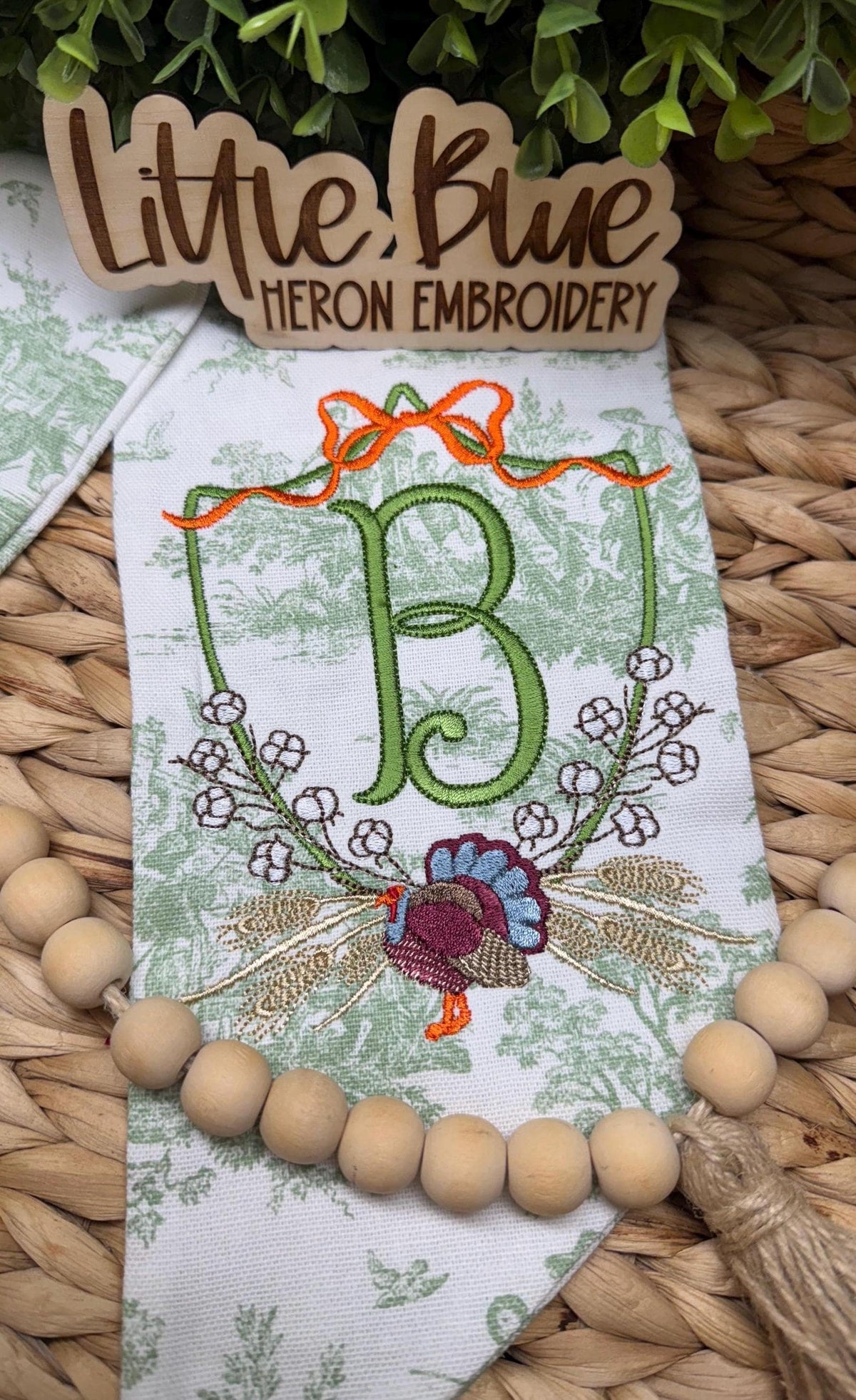 Thanksgiving Turkey Crest Wreath Sash
