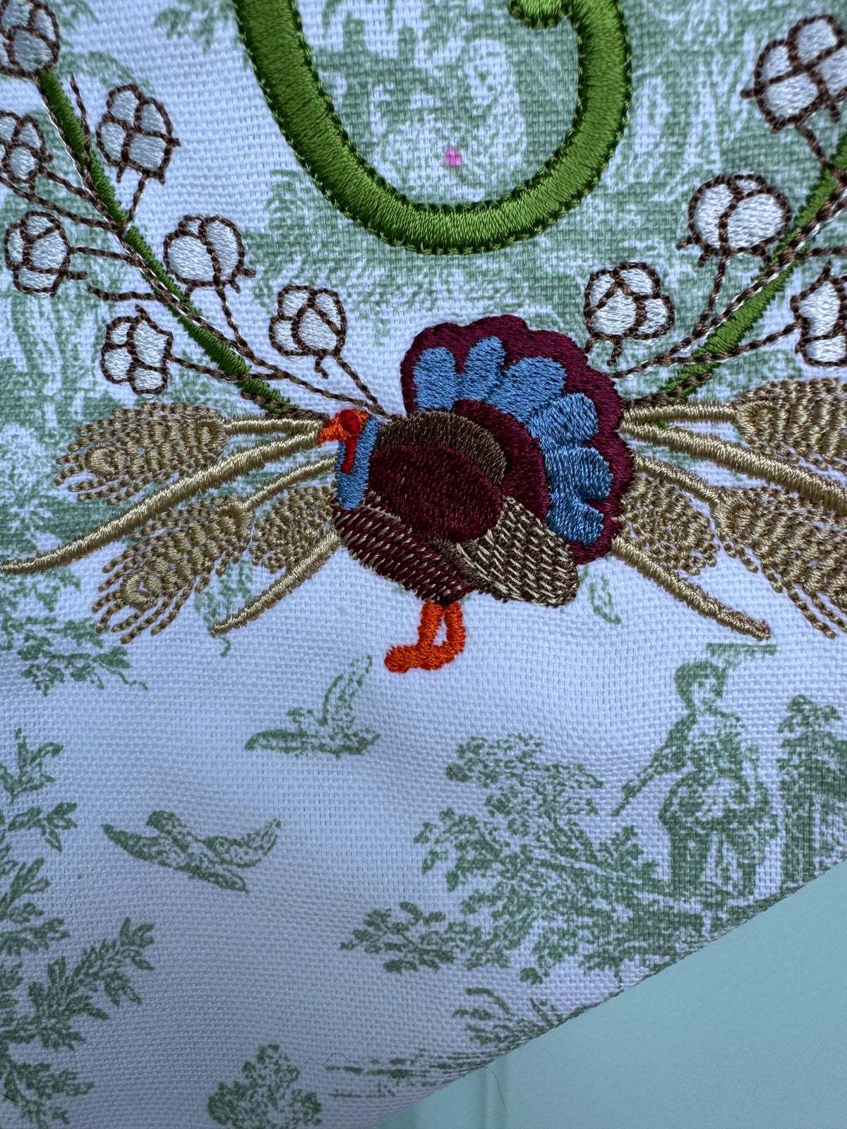 Thanksgiving Turkey Crest Wreath Sash