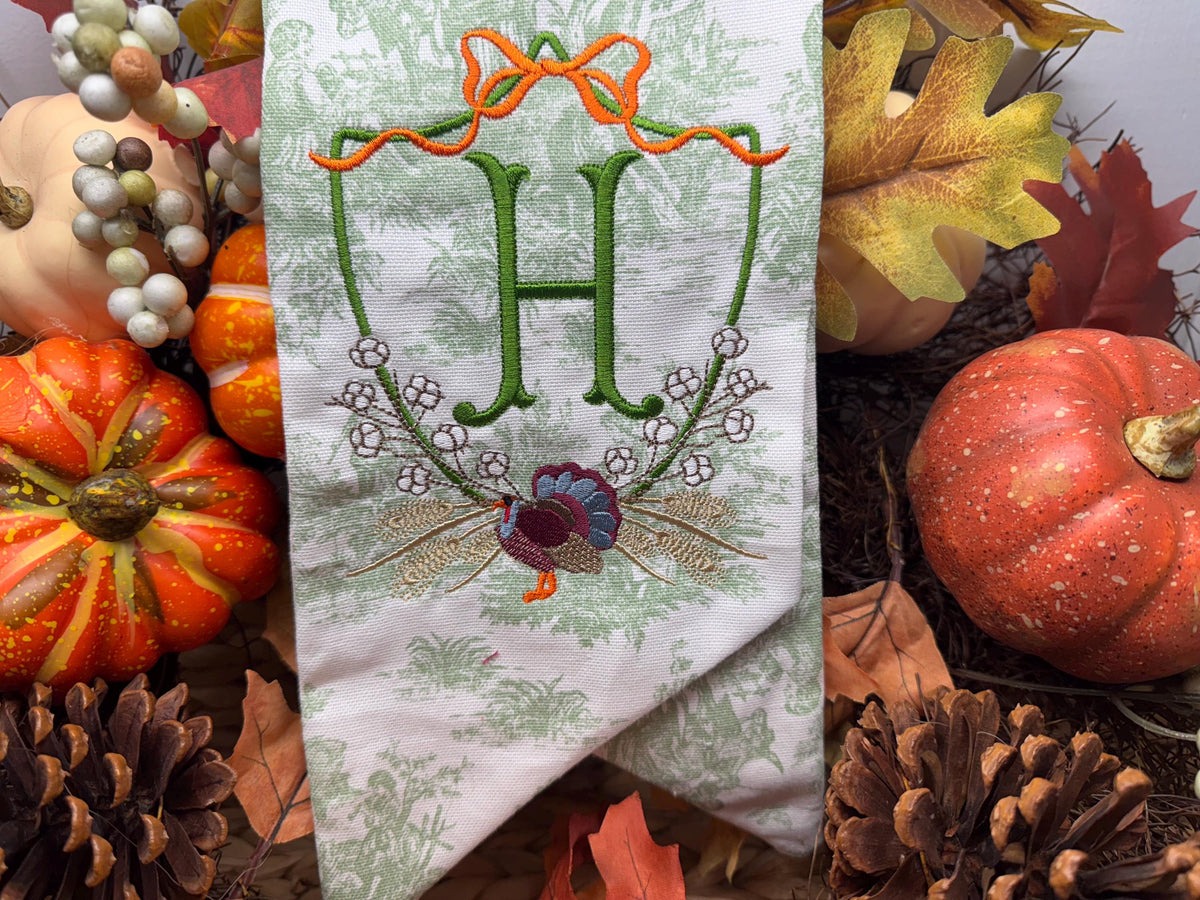 Thanksgiving Turkey Crest Wreath Sash