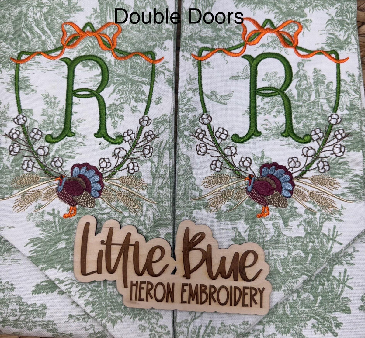 Thanksgiving Turkey Crest Wreath Sash