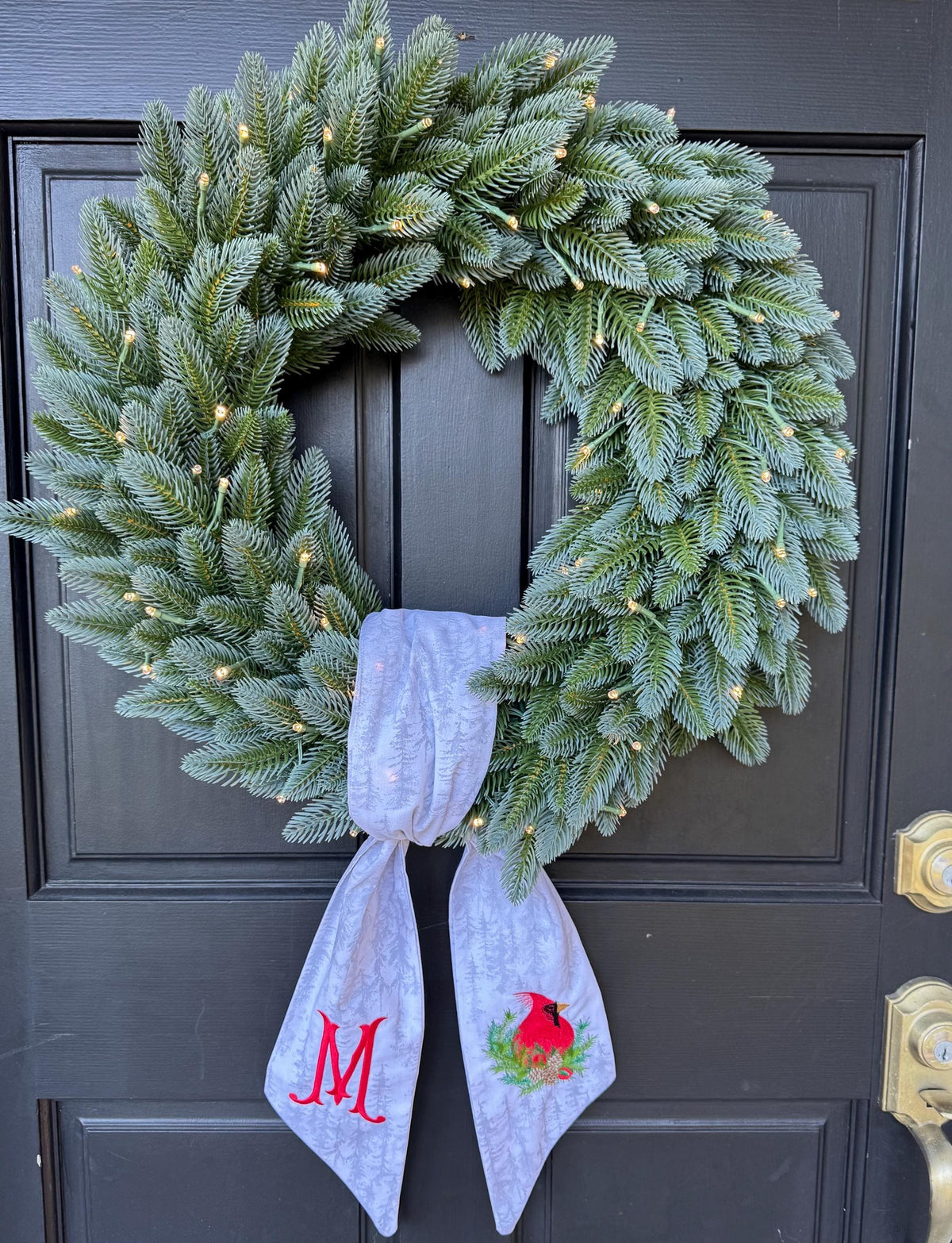 Christmas Cardinal Wreath Sash