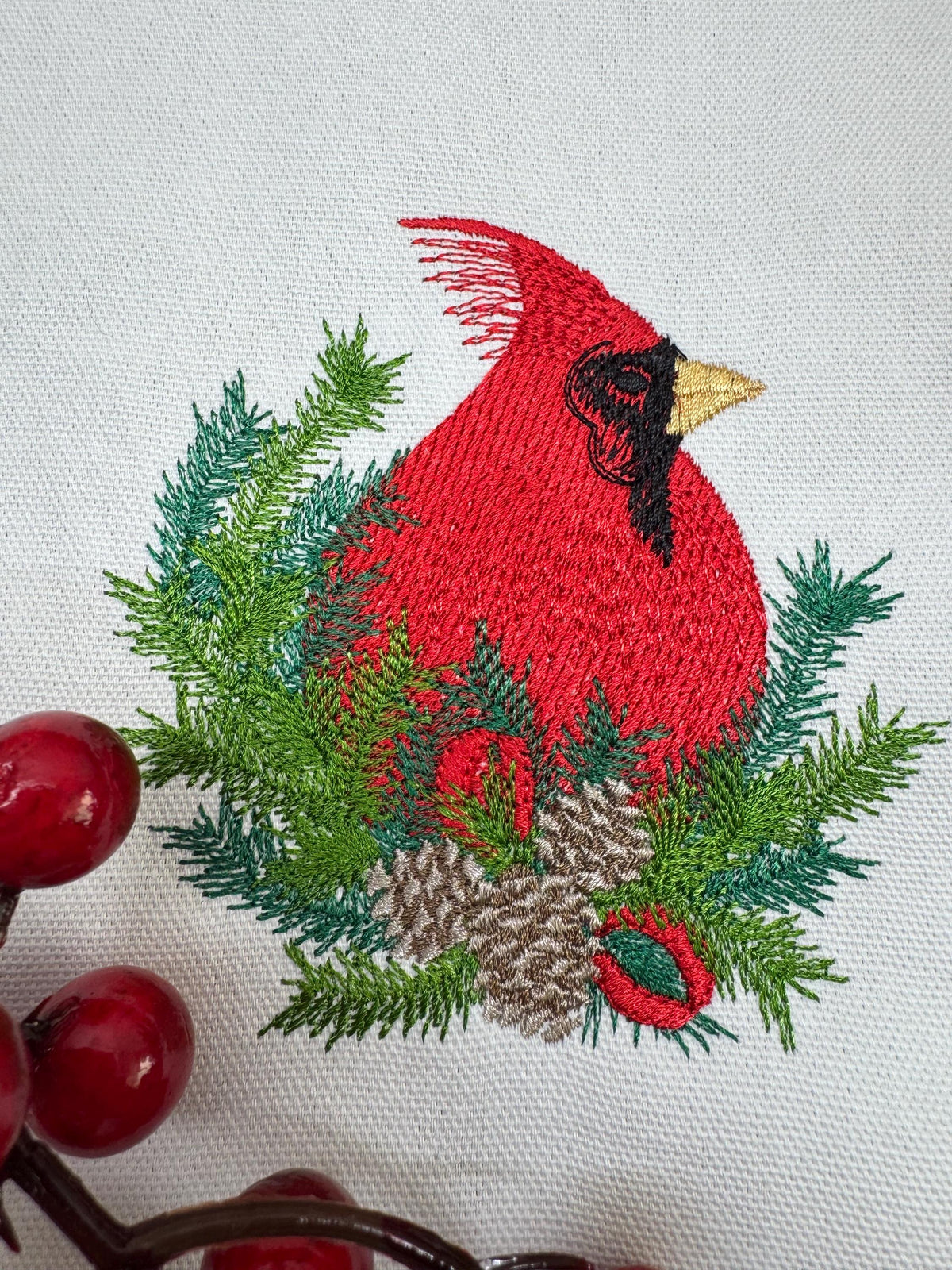 Christmas Cardinal Wreath Sash