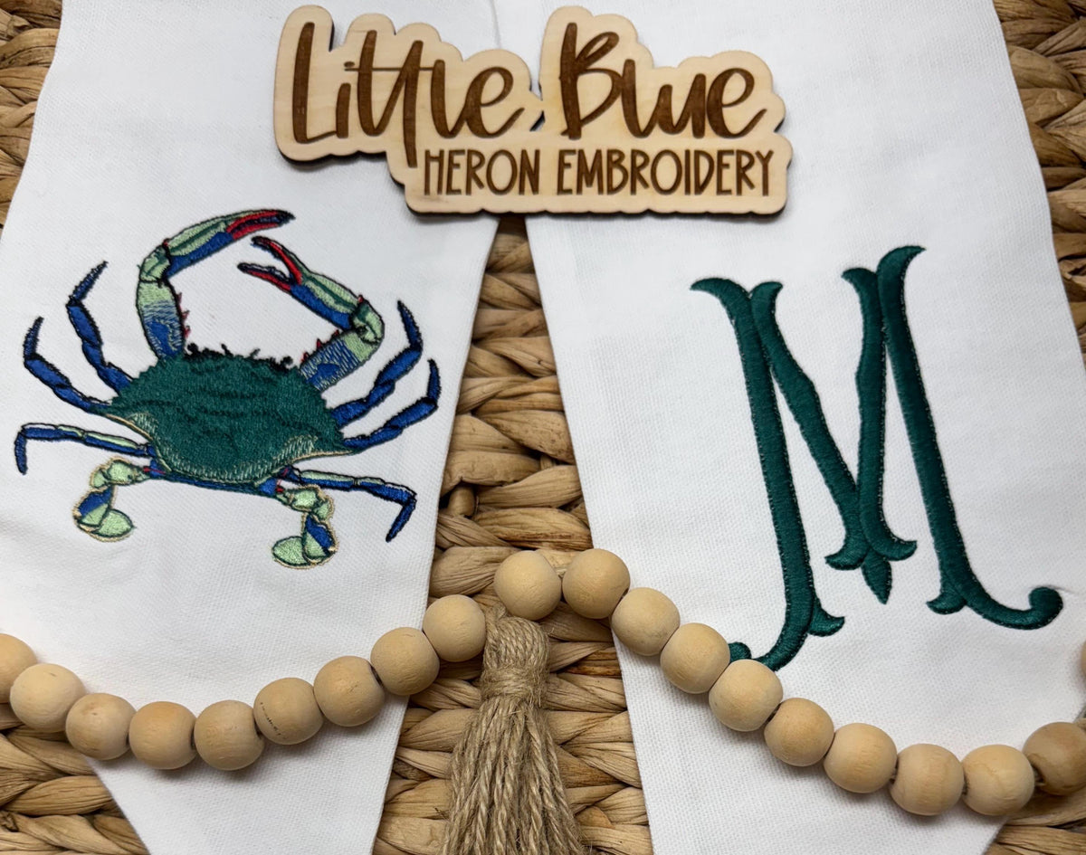 Monogrammed Crab Wreath Sash