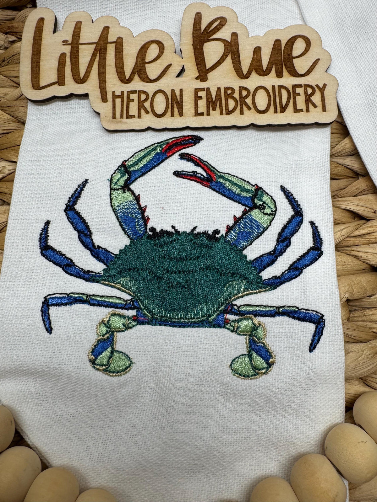 Monogrammed Crab Wreath Sash