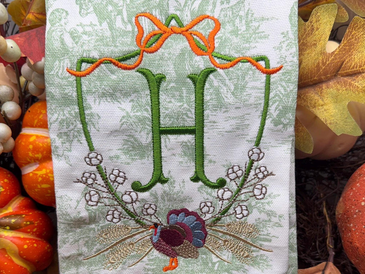 Thanksgiving Turkey Crest Wreath Sash