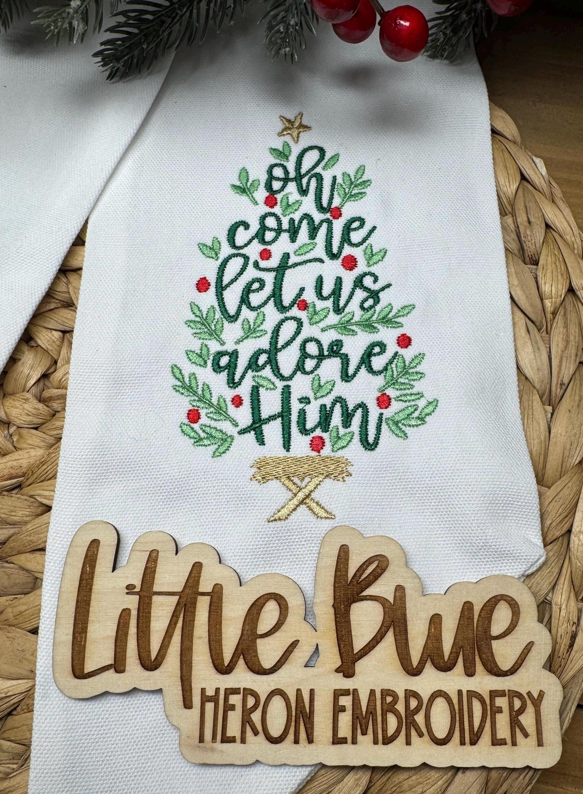 Oh Come Let Us Adore Him Wreath Sash