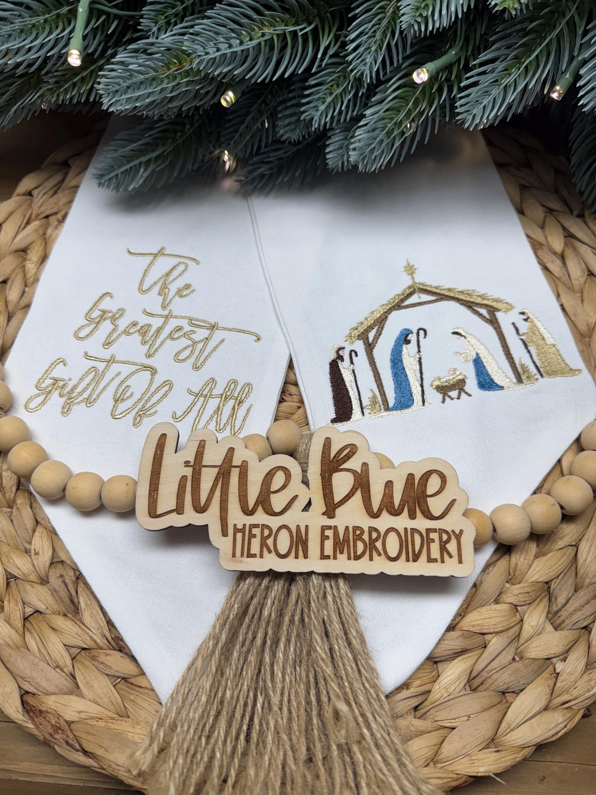 Nativity Scene Christmas Wreath Sash