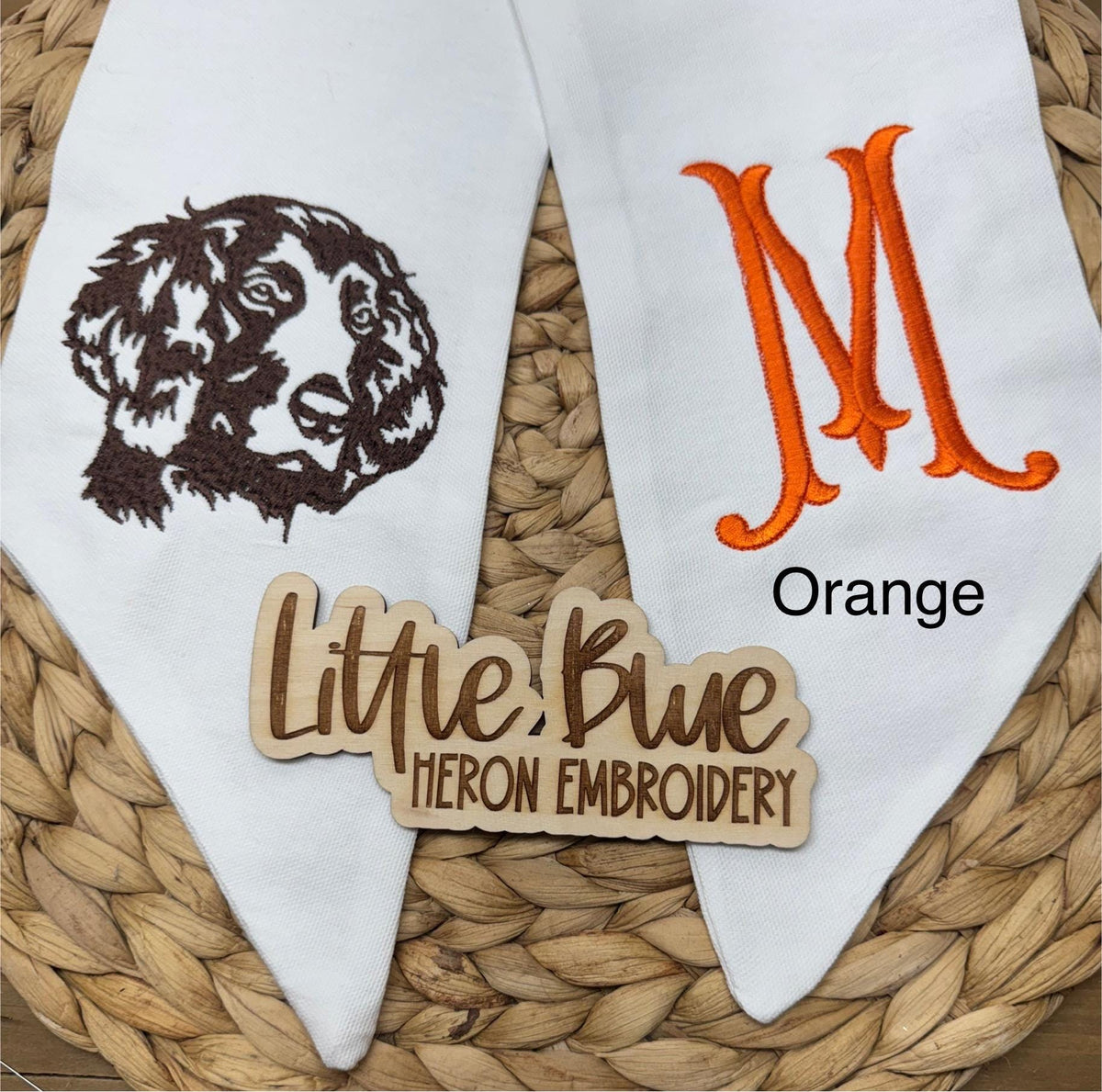 Mongrammed Boykin Spaniel Wreath Sash
