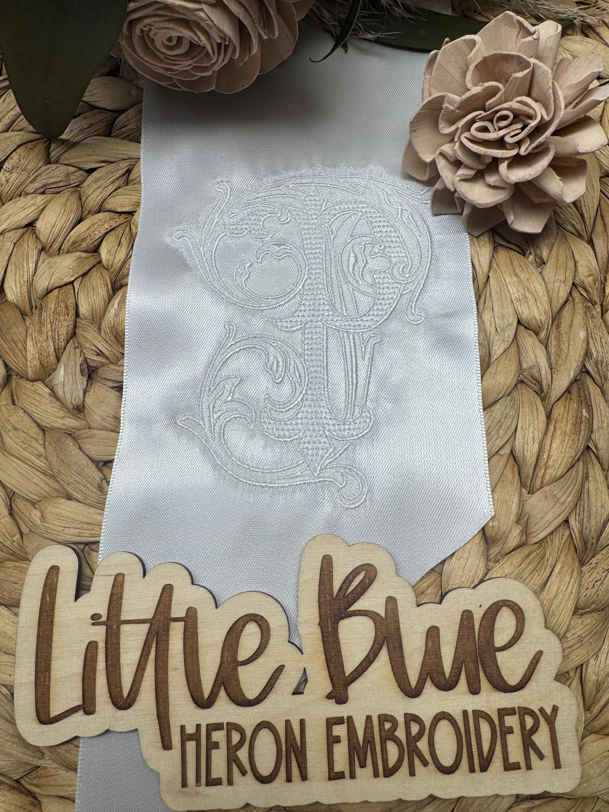 Vintage Vine Satin Bouquet Sash