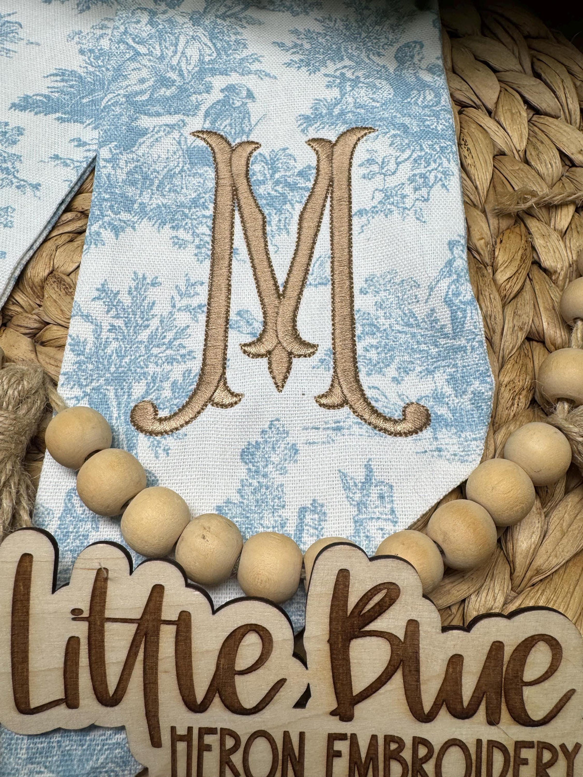 Blue Coat Easter Bunny Wreath Sash