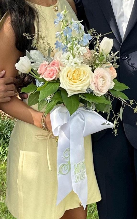 Vintage Vine Satin Bouquet Sash