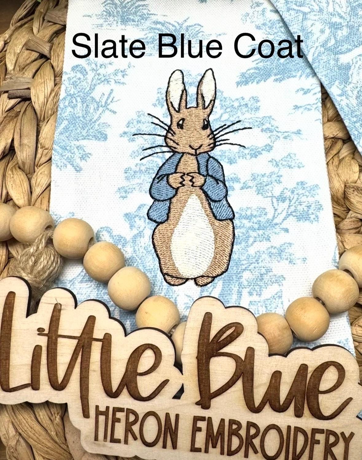 Blue Coat Easter Bunny Wreath Sash