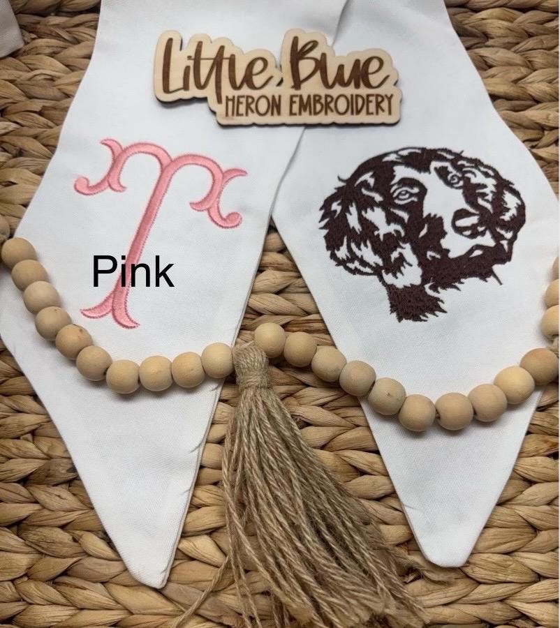 Mongrammed Boykin Spaniel Wreath Sash