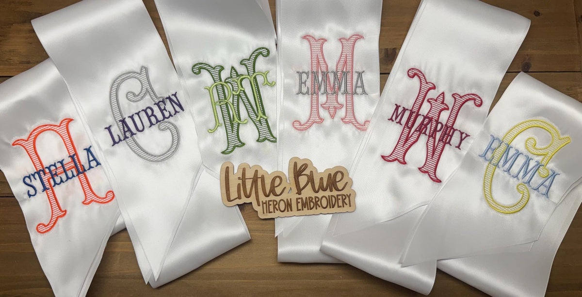 Monogrammed Prom and Graduation Sash