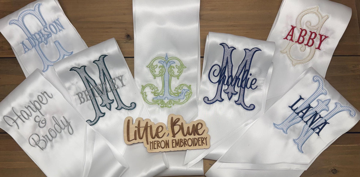 Monogrammed Prom and Graduation Sash