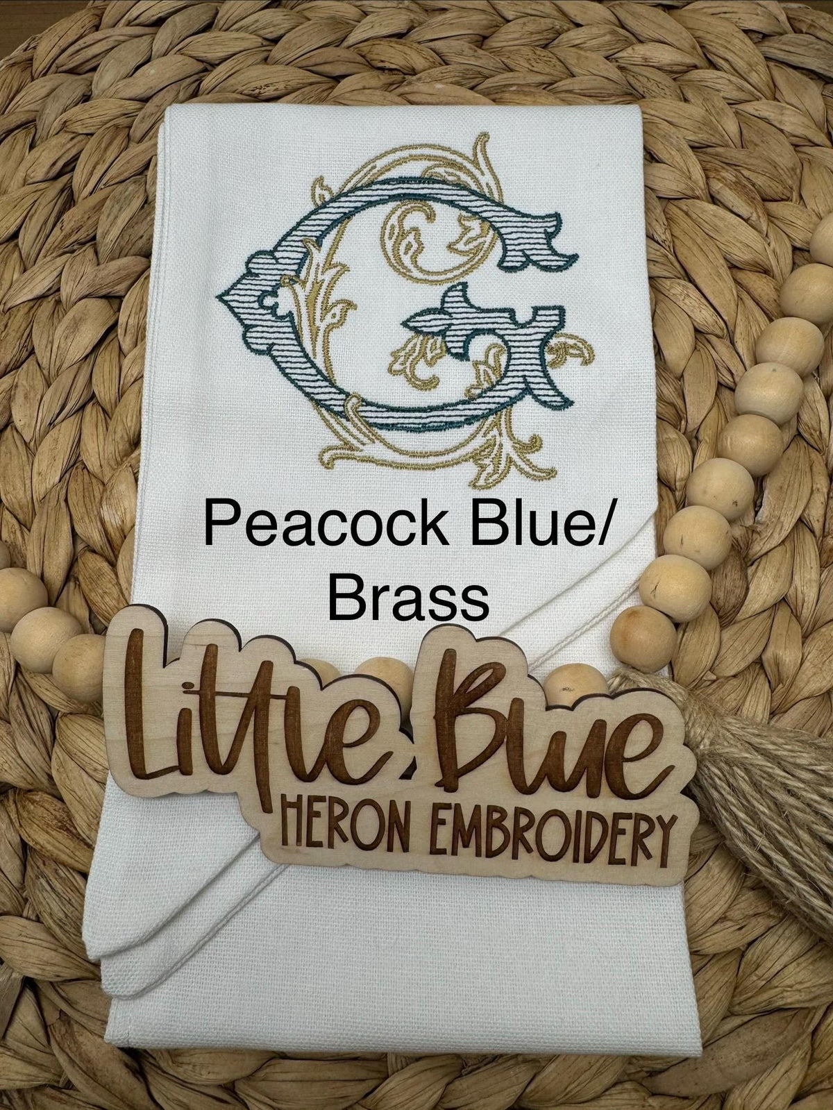 Monogram Cross Wreath Sash