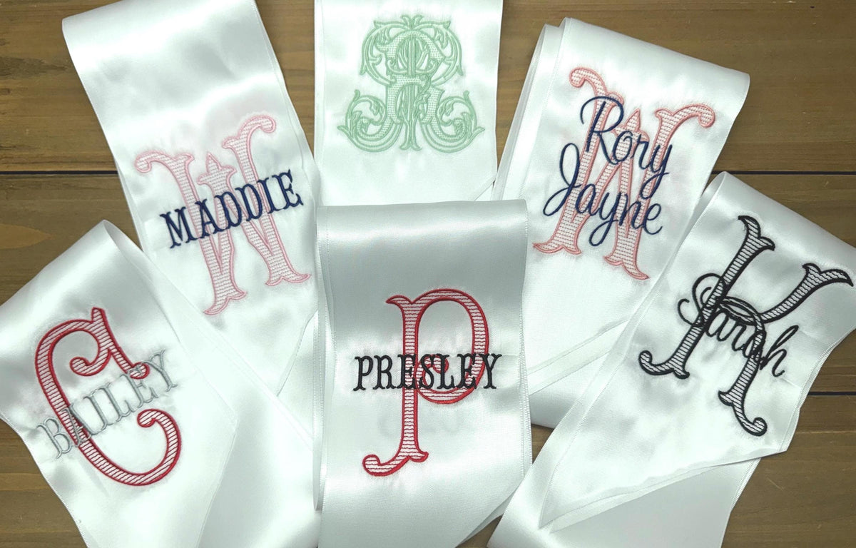 Monogrammed Prom and Graduation Sash