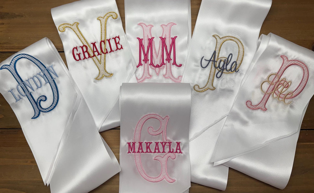 Monogrammed Prom and Graduation Sash