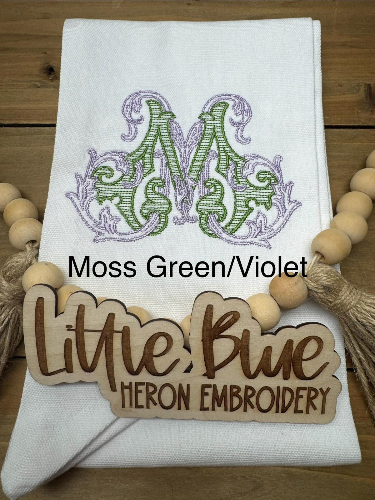 Monogram Cross Wreath Sash