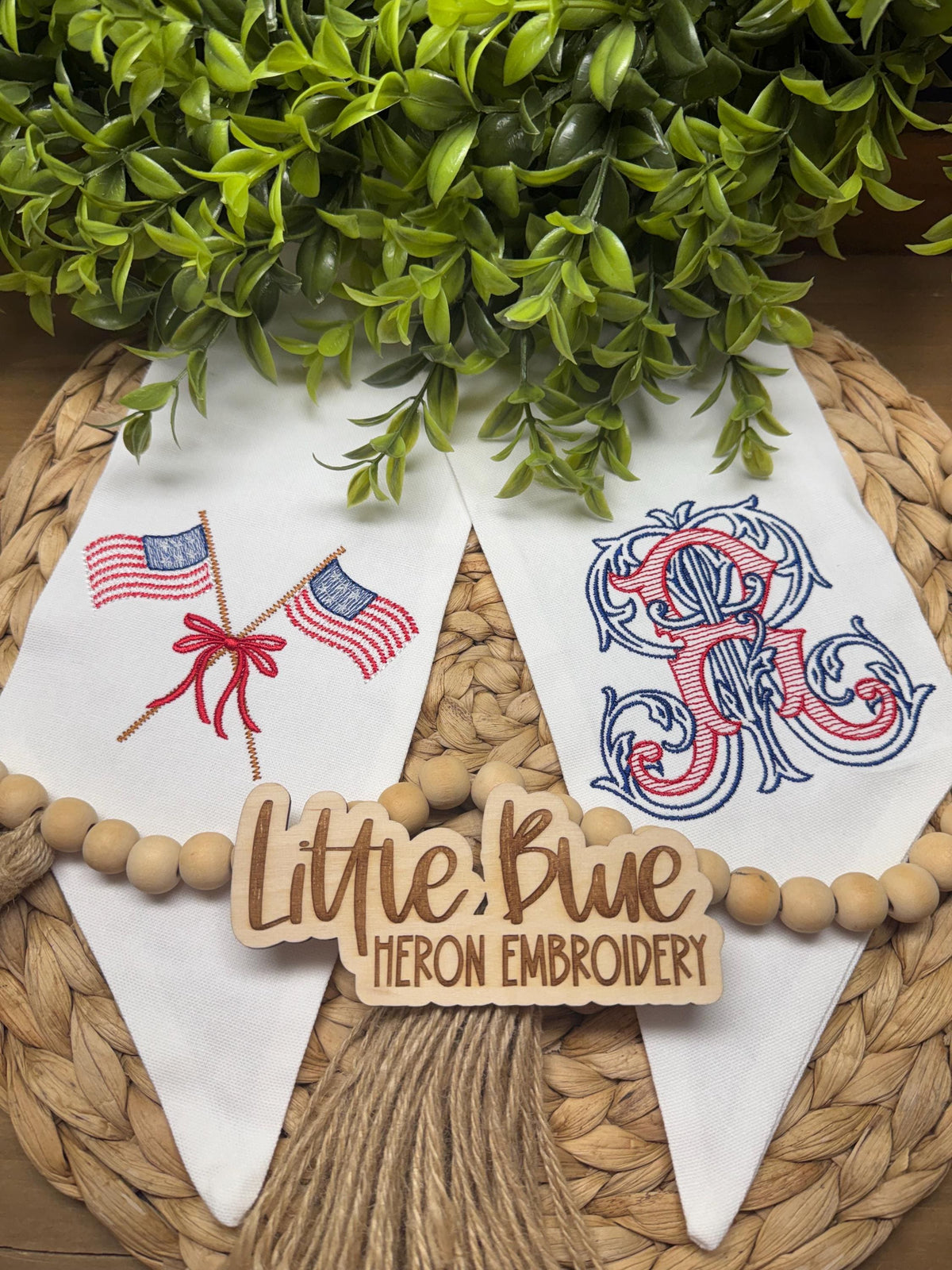 Vintage Vine Patriotic Wreath Sash